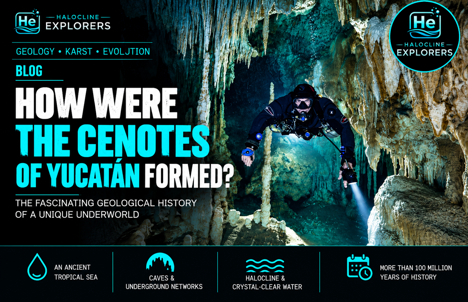 how were the cenotes of yucatan formed halocline explorers