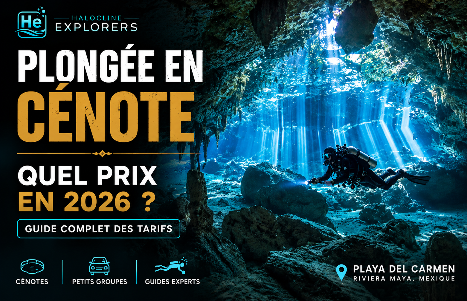 Combien coûte une plongée en cénote au Mexique ? Prix et tarifs 2026 à Playa del Carmen plongée en cénote prix 2026